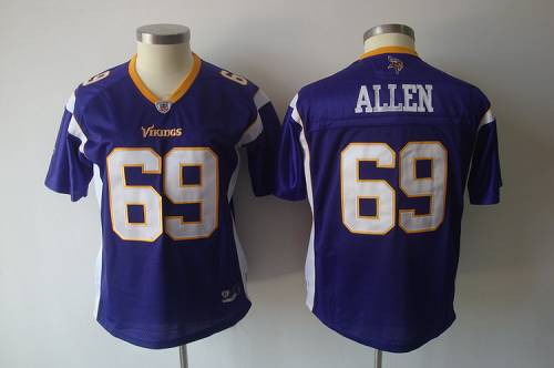 Vikings #69 Jared Allen Purple Women's Team Color Stitched NFL Jersey